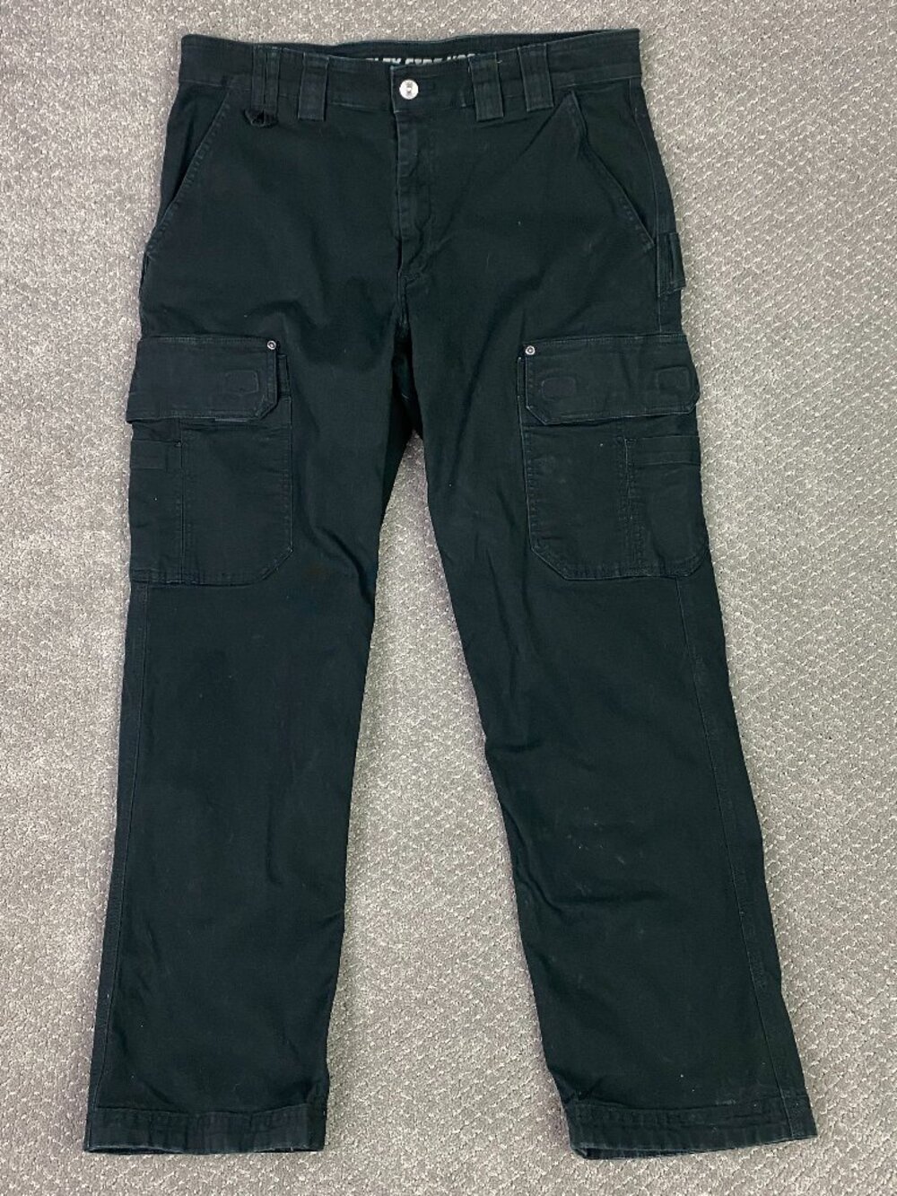 Duluth Trading Co Flex Fire Hose Cargo Pants Mens 35x32 35x30 Black Canvas